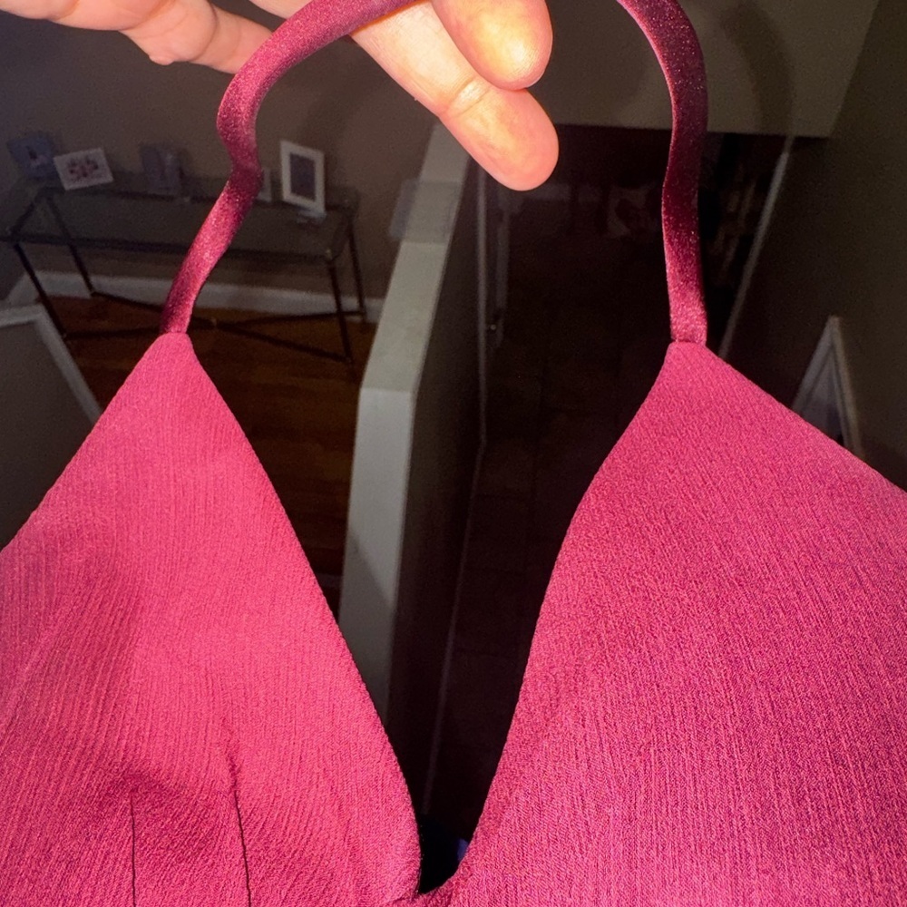 Vera Wang Deep Burgundy Halter Backless Dress - Picture 9 of 9